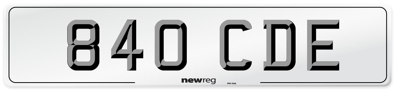 840 CDE Number Plate from New Reg
